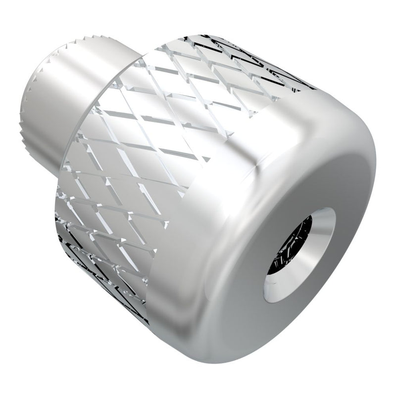 SOUTHCO Captive Nut, M3 X 0.5, Thru Hole, Steel Ferrule, Aluminum Knob, Bright [N7-02-10]