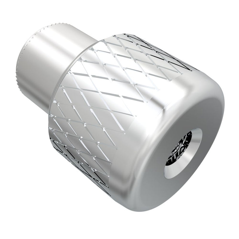 SOUTHCO Captive Nut, M4 X 0.7, Thru Hole, Steel Ferrule, Aluminum Knob, Bright [N7-22-10]
