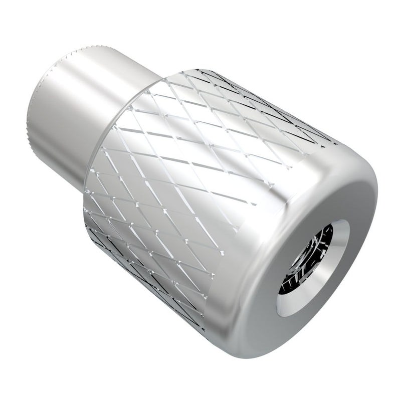 SOUTHCO Captive Nut, M6 X 1.0, Thru Hole, Steel Ferrule, Aluminum Knob, Bright [N7-42-10]