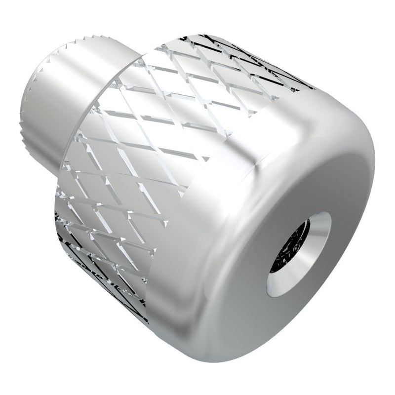 SOUTHCO Captive Nut, 4-40 Thread, Thru Hole, Steel Ferrule, Aluminum Knob, Bright [N7-52-10]