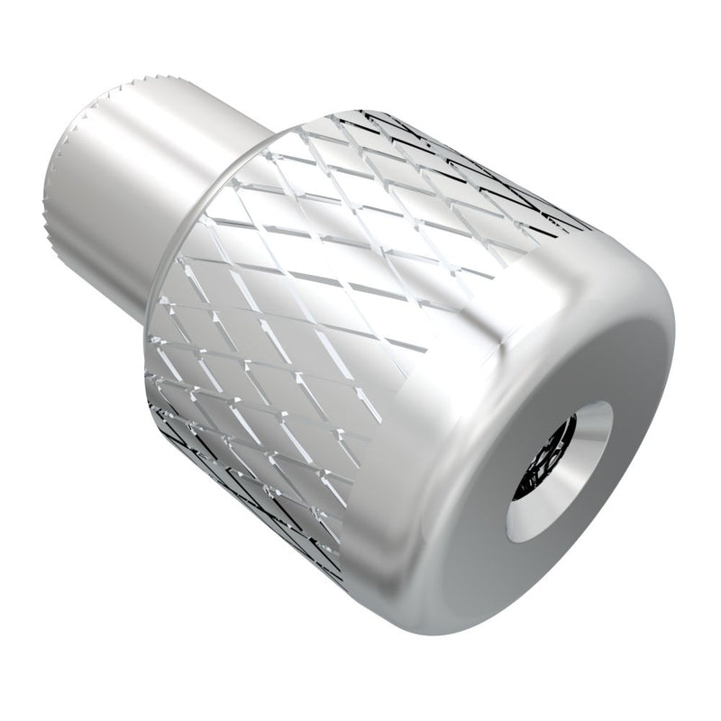 SOUTHCO Captive Nut, 6-32 Thread, Thru Hole, Steel Ferrule, Aluminum Knob, Bright [N7-62-10]
