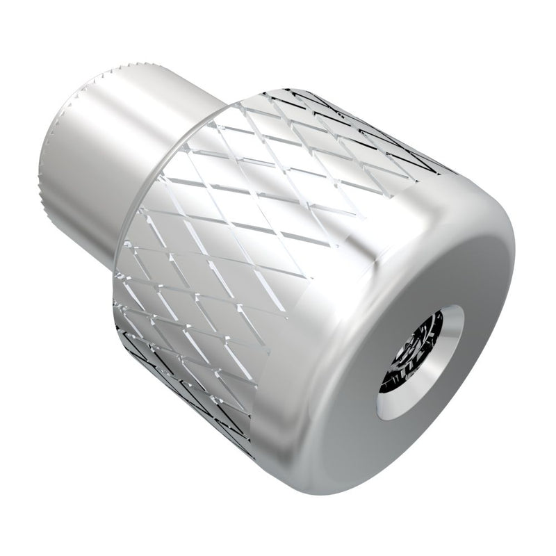 SOUTHCO Captive Nut, 8-32 Thread, Thru Hole, Steel Ferrule, Aluminum Knob, Bright [N7-72-10]