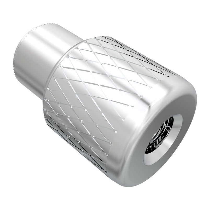 SOUTHCO Captive Nut, 1/4-20 Thread, Thru Hole, Steel Ferrule, Aluminum Knob, Bright [N7-92-10]