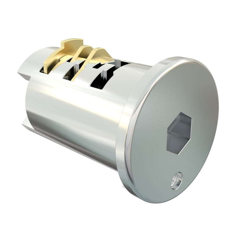 SOUTHCO Lock Core, 4mm Hex Chrome [PK-0-34323-01]