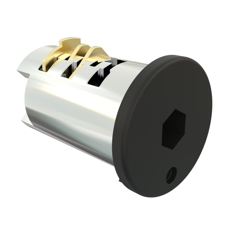 SOUTHCO Lock Plug, 4mm Hex Recess, Zinc Alloy, Powder Coat, Black [PK-0-34323-50]