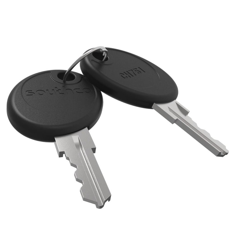 SOUTHCO Keys, 2 Overmolded, Brass, Nickel Plated, Code CH751 [PK-10-01-05]