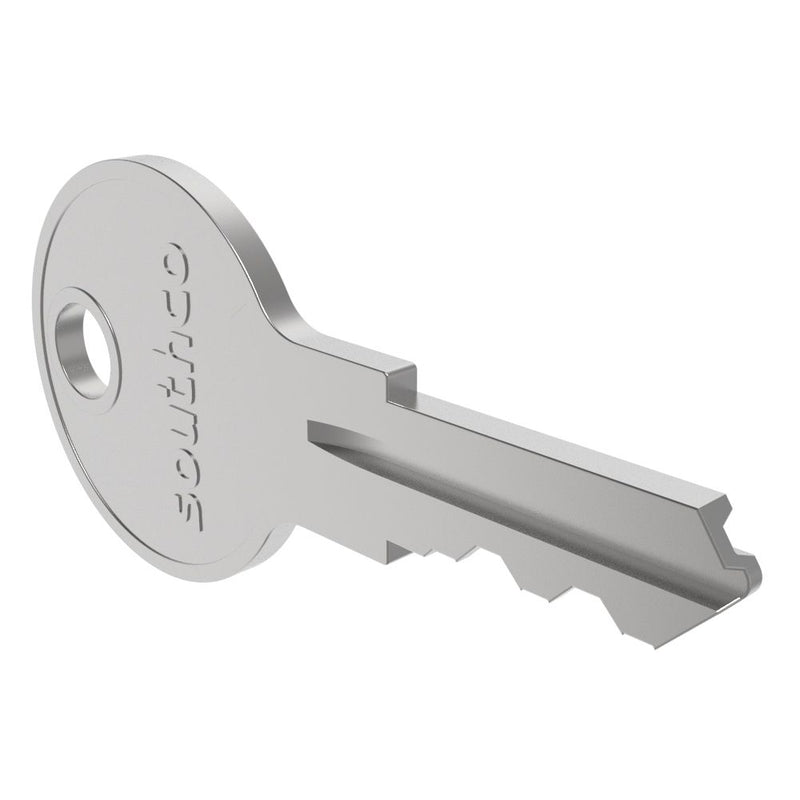 SOUTHCO Key, 1 Flat, Brass, Nickel Plated, Code CH751 [PK-10-10]