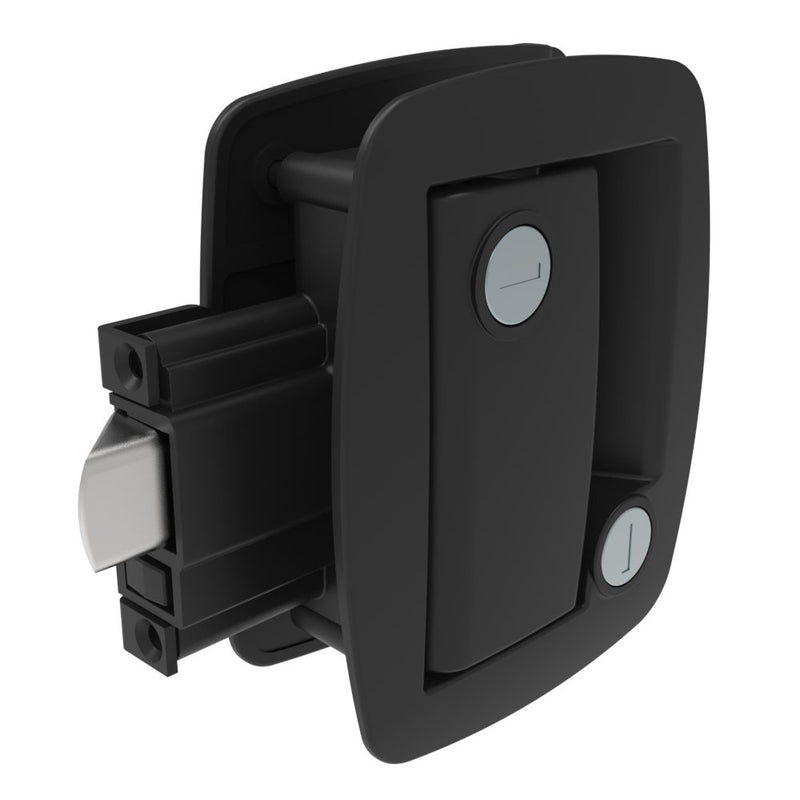 SOUTHCO Entry Door Latch, Key Locking, Zinc Alloy, Powder Coat, Black [R3-10-311-50]