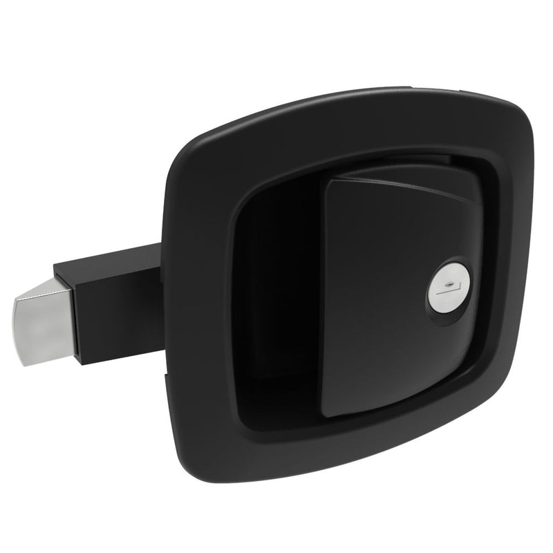 SOUTHCO Push-to-Close Latch, Locking, Reversible R001 (2 Keys Included), Zinc Alloy, Powder Coat, Black [R3-20-320-50]