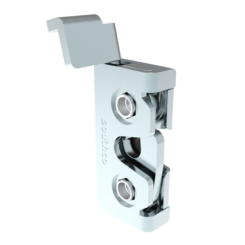 SOUTHCO Rotary Push-to-Close Latch, Micro Size, Single Stage, Direct Trigger, Integrated Bumper, 4.5 mm thru, Steel, Zinc Nickel, Bright [R4-05-20-9A05-77]