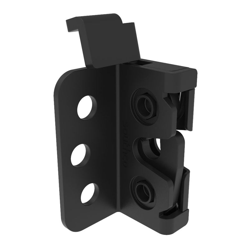 SOUTHCO Rotary Push-to-Close Latch, Micro Size, Single Stage, Direct Trigger, Integrated Bumper, 4.5 mm thru with Mounting Bracket, Steel, Zinc Nickel, Black [R4-05-23-9A05-15]