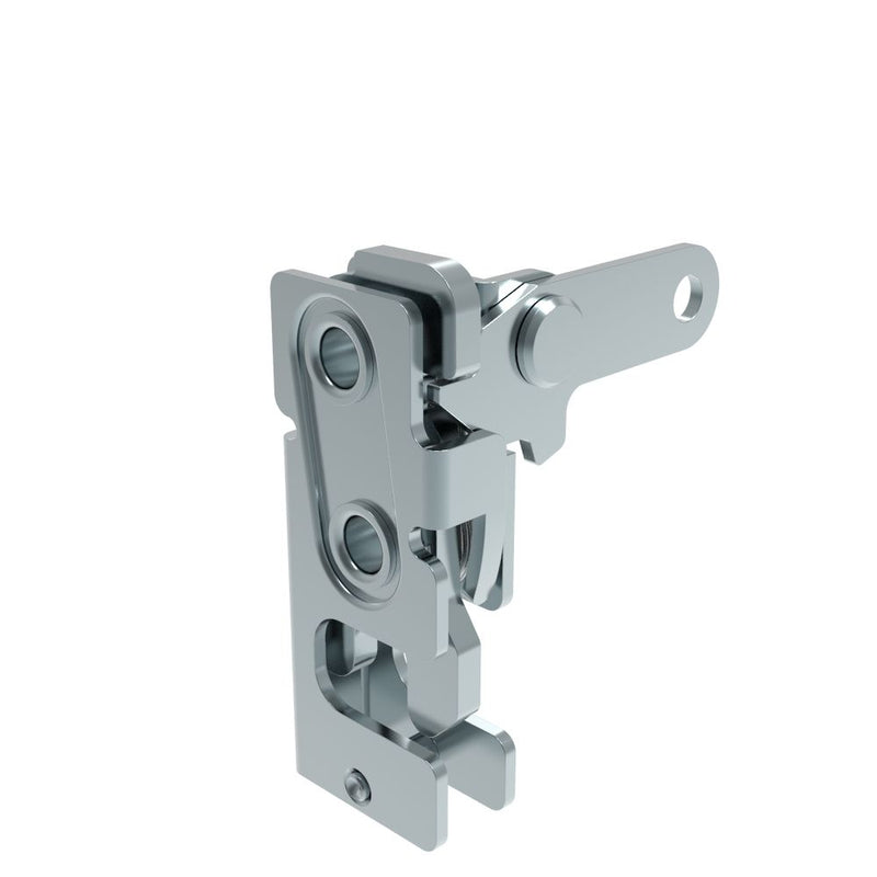SOUTHCO Rotary Push-to-Close Latch, Small Size, Single Stage, Perpendicular Lever, 7.2 mm Through Hole, Steel, Zinc Plate, Bright chromate [R4-10-10-101-10]