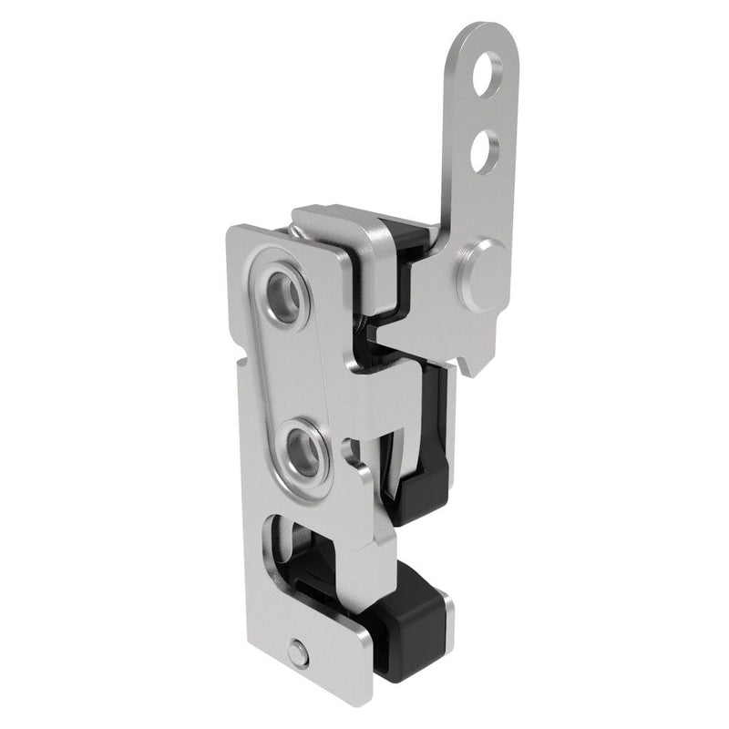 SOUTHCO Rotary Push-to-Close Latch, Small Size, Single Stage, with Integrated Bumper, In-Line Trigger, 7.2 mm Thru, Stainless Steel, Passivated [R4-10-10-205-20]