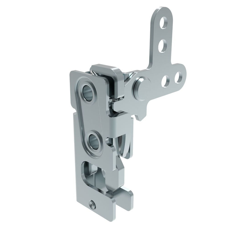 SOUTHCO Rotary Push-to-Close Latch, Small Size, Single Stage, 2-Point Lever, 7.2 mm Through Hole, Steel, Zinc Plate, Bright chromate [R4-10-10-301-10]