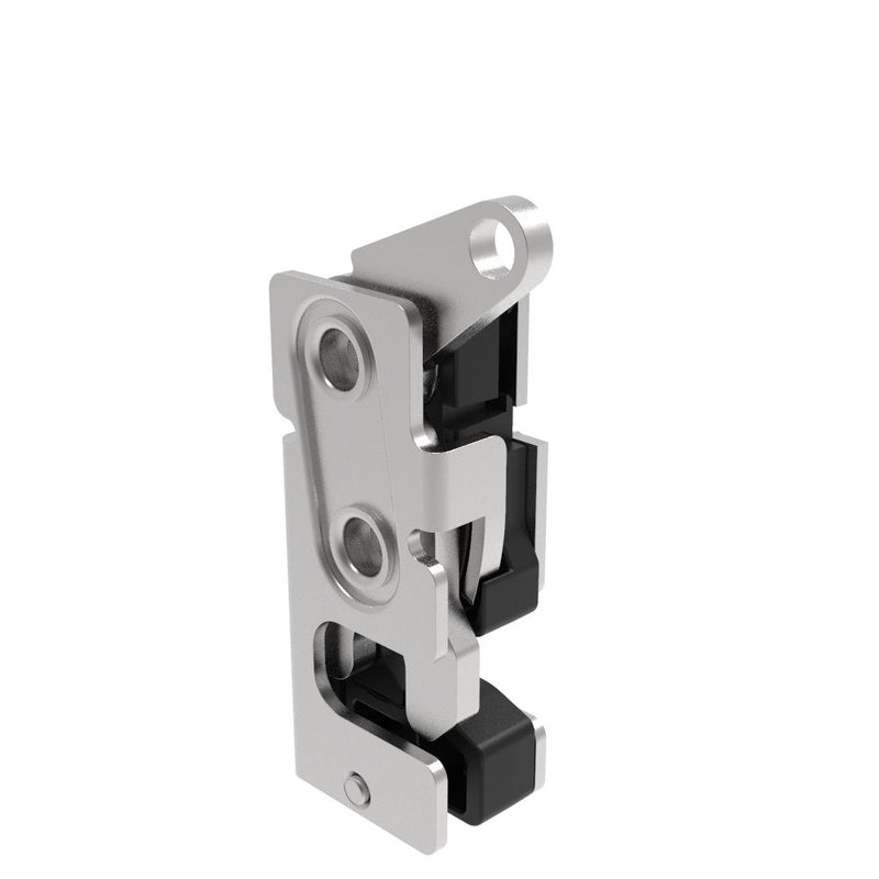 SOUTHCO Rotary Push-to-Close Latch, Small Size, Single Stage, with Integrated Bumper, Top Trigger, 7.2 mm Thru, Stainless Steel, Passivated [R4-10-10-605-20]