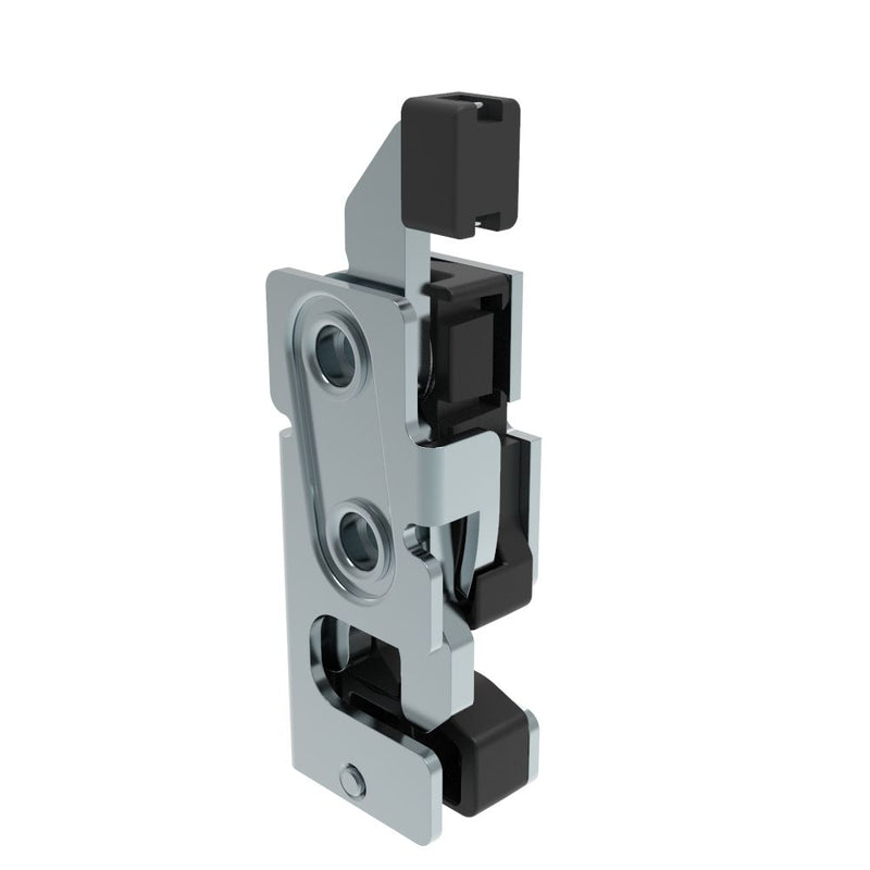 SOUTHCO Rotary Push-to-Close Latch, Small Size, Single Stage, with Integrated Bumper, Direct Trigger, 7.2 mm Thru, Steel, Zinc Plate, Bright chromate [R4-10-10-905-10]
