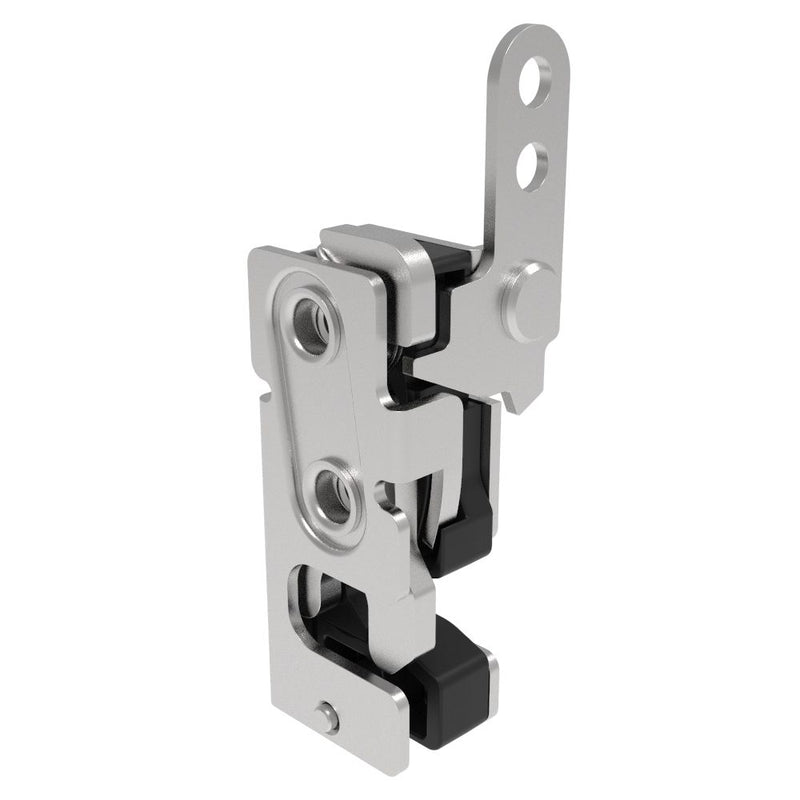 SOUTHCO Rotary Push-to-Close Latch, Small Size, Single Stage, with Integrated Bumper, In-Line Trigger, 1/4-20 Thread, Stainless Steel, Passivated [R4-10-11-205-20]