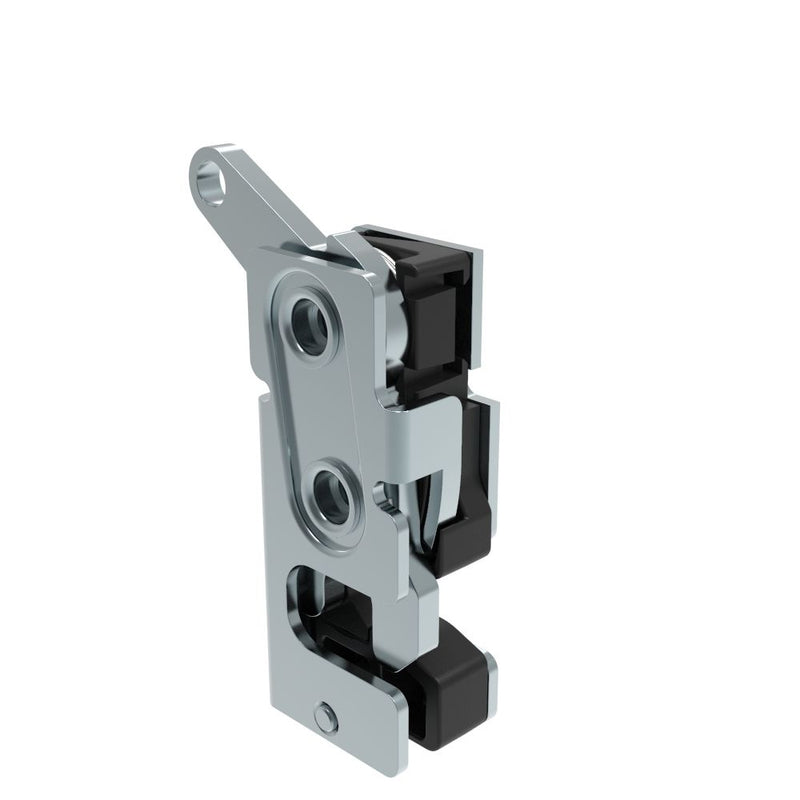 SOUTHCO Rotary Push-to-Close Latch, Small Size, Single Stage, with Integrated Bumper, Bottom Trigger, 1/4-20 Thread, Steel, Zinc Plate, Bright chromate [R4-10-11-505-10]