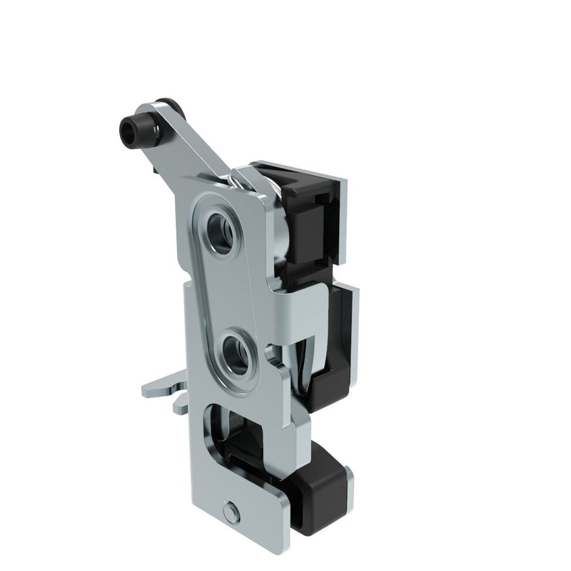 SOUTHCO Rotary Push-to-Close Latch, Small Size, Single Stage, with Integrated Bumper, Bottom Trigger, 1/4-20 Thread, Steel, Zinc Plate, Bright chromate [R4-10-11-506-10]