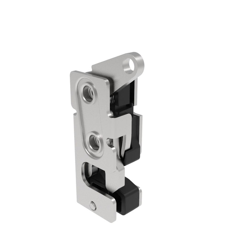 SOUTHCO Rotary Push-to-Close Latch, Small Size, Single Stage, with Integrated Bumper, Top Trigger, 1/4-20 Thread, Stainless Steel, Passivated [R4-10-11-605-20]