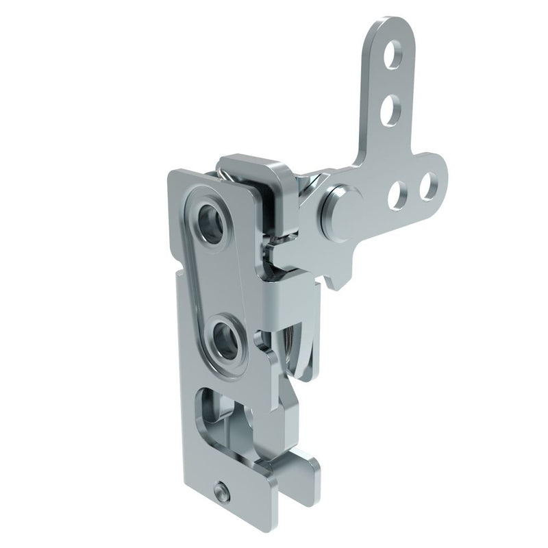 SOUTHCO Rotary Push-to-Close Latch, Small Size, Single Stage, 2-Point Lever, M6 Thread, Steel, Zinc Plate, Bright chromate [R4-10-12-301-10]