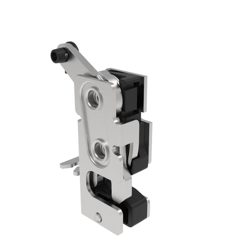 SOUTHCO Rotary Push-to-Close Latch, Small Size, Single Stage, with Integrated Bumper, Bottom Trigger, M6 Thread, Stainless Steel, Passivated [R4-10-12-506-20]