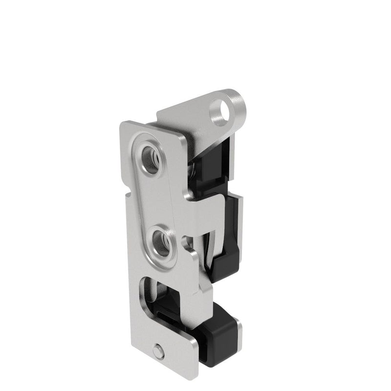 SOUTHCO Rotary Push-to-Close Latch, Small Size, Single Stage, with Integrated Bumper, Top Trigger, M6 Thread, Stainless Steel, Passivated [R4-10-12-605-20]