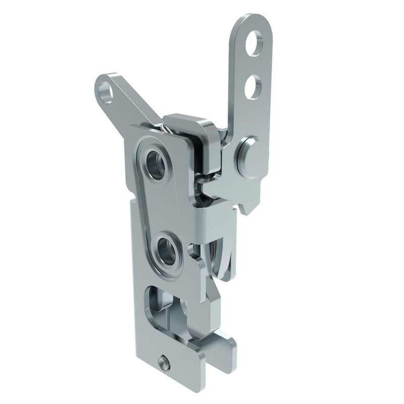 SOUTHCO Rotary Push-to-Close Latch, Small Size, Single Stage, with Standard, Dual Trigger, In-line / Bottom Trigger, M6 Thread, Steel, Zinc Plate, Bright chromate [R4-10-12-701-10]