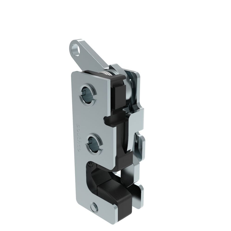 SOUTHCO Rotary Push-to-Close Latch, Small Size, Single Stage, with Integrated Bumper, Bottom Trigger, 7.2 mm Through Hole, Steel, Zinc Plate, Bright chromate [R4-10-20-505-10]