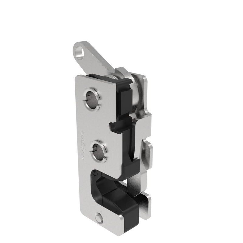 SOUTHCO Rotary Push-to-Close Latch, Small Size, Single Stage, with Integrated Bumper, Bottom Trigger, 7.2 mm Thru, Stainless Steel, Passivated [R4-10-20-505-20]