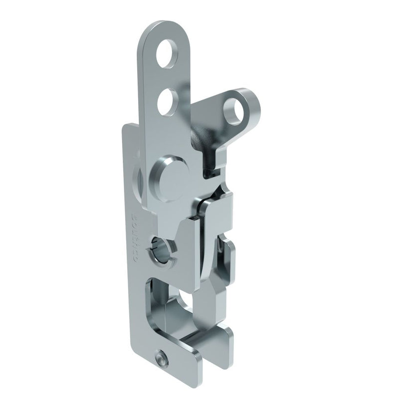 SOUTHCO Rotary Push-to-Close Latch, Small Size, Single Stage, with Standard, Dual Trigger, In-line / Top Trigger, 7.2 mm Thru, Steel, Zinc Plate, Bright chromate [R4-10-20-801-10]