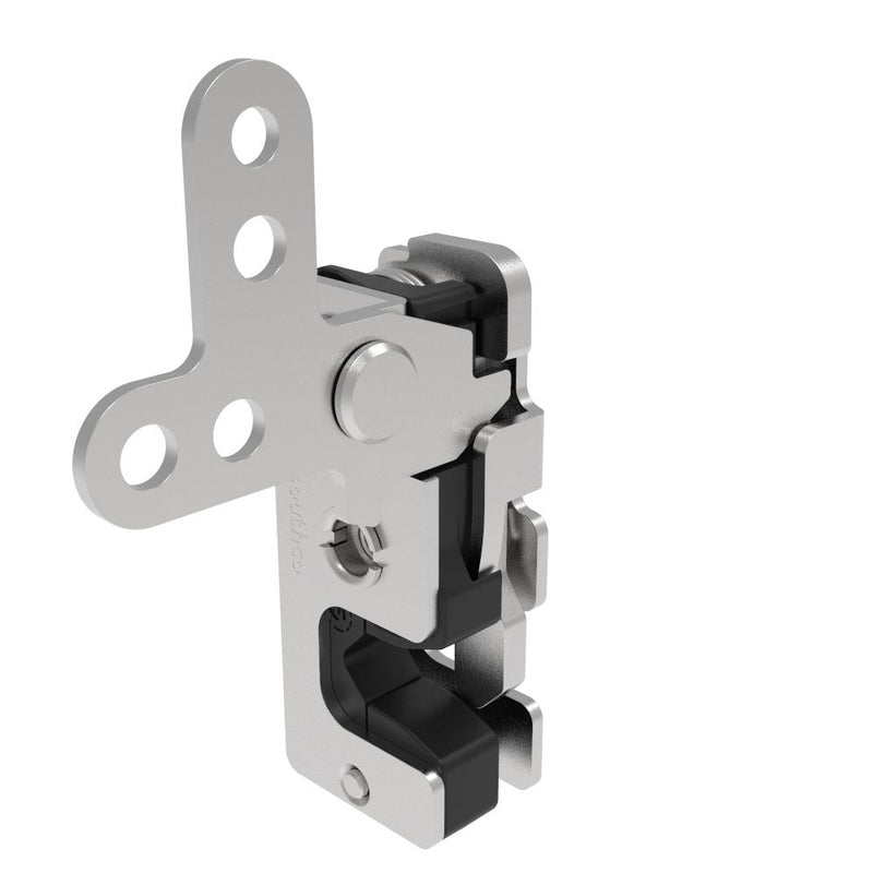 SOUTHCO Rotary Push-to-Close Latch, Small Size, Single Stage, with Integrated Bumper, 2-Point Trigger, 1/4-20 Thread, Stainless Steel, Passivated [R4-10-21-305-20]