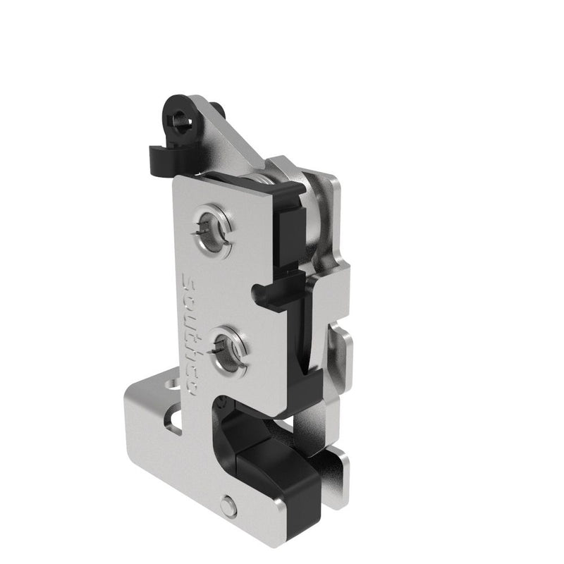 SOUTHCO Rotary Push-to-Close Latch, Small Size, Single Stage, with Integrated Bumper, Bottom Trigger, 1/4-20 Thread, Stainless Steel, Passivated [R4-10-21-506-20]