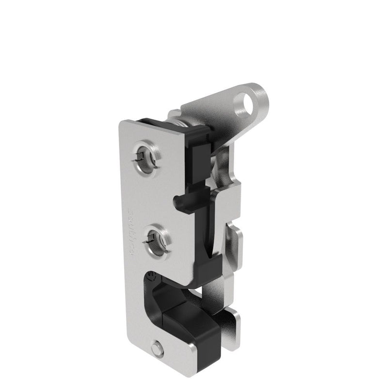 SOUTHCO Rotary Push-to-Close Latch, Small Size, Single Stage, with Integrated Bumper, Top Trigger, 1/4-20 Thread, Stainless Steel, Passivated [R4-10-21-605-20]