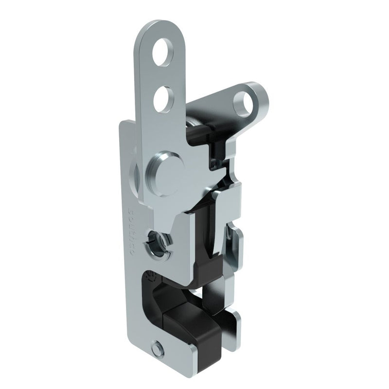 SOUTHCO Rotary Push-to-Close Latch, Small Size, Single Stage, with Integrated Bumper, Dual Trigger, In-line / Top Trigger, 1/4-20 Thread, Steel, Zinc Plate, Bright chromate [R4-10-21-805-10]