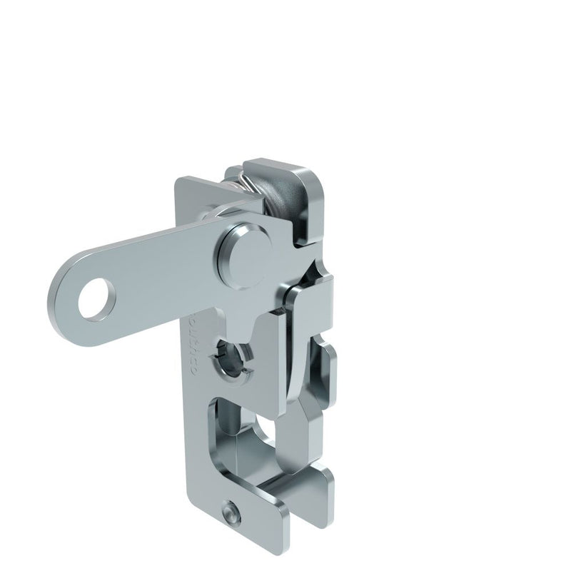 SOUTHCO Rotary Push-to-Close Latch, Small Size, Single Stage, Perpendicular Lever, M6 Thread, Steel, Zinc Plate, Bright chromate [R4-10-22-101-10]
