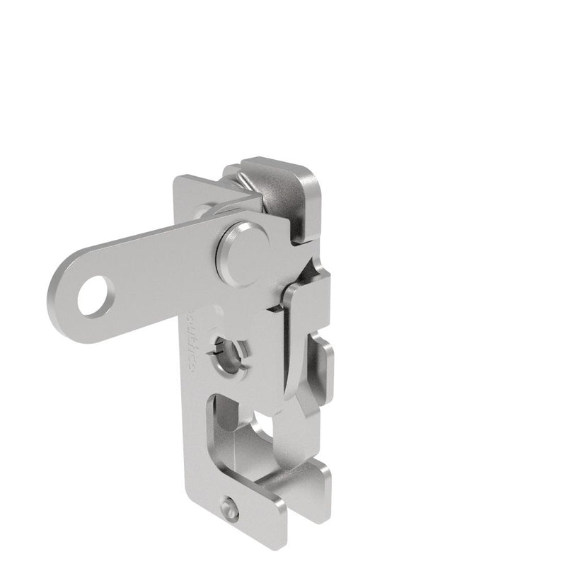 SOUTHCO Rotary Push-to-Close Latch, Small Size, Single Stage, Perpendicular Lever, M6 Thread, Stainless Steel, Passivate [R4-10-22-101-20]