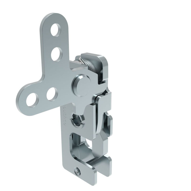 SOUTHCO Rotary Push-to-Close Latch, Small Size, Single Stage, 2-Point Lever, M6 Thread, Steel, Zinc Plate, Bright chromate [R4-10-22-301-10]