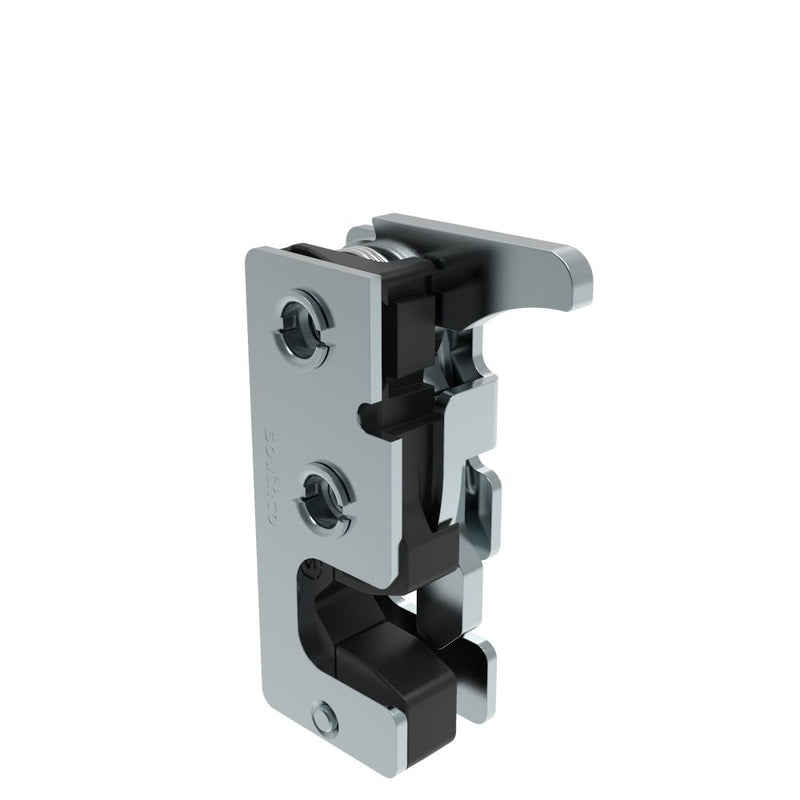SOUTHCO Rotary Push-to-Close Latch, Small Size, Single Stage, with Integrated Bumper, Hand Operated, M6 Thread, Steel, Zinc Plate, Bright chromate [R4-10-22-405-10]