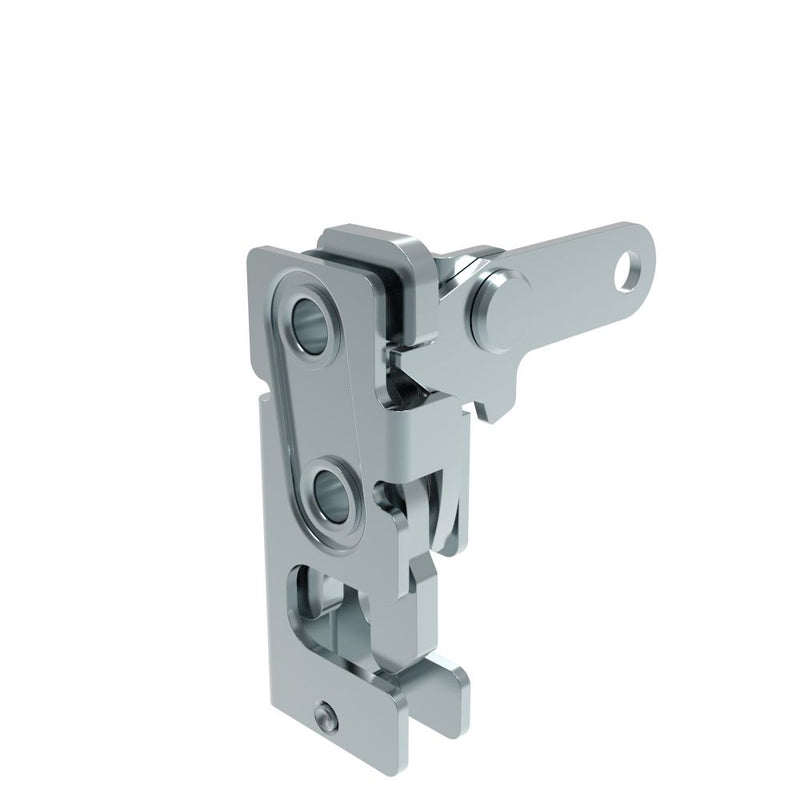 SOUTHCO Rotary Push-to-Close Latch, Small Size, Two Stage, Perpendicular Lever, 7.2 mm Through Hole, Steel, Zinc Plate, Bright chromate [R4-10-30-101-10]