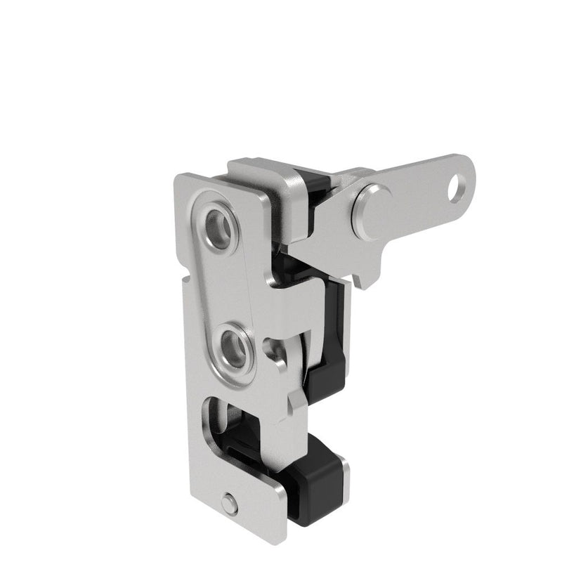 SOUTHCO Rotary Push-to-Close Latch, Small Size, Two Stage, with Integrated Bumper, Perpendicular Trigger, 7.2 mm Thru, Stainless Steel, Passivated [R4-10-30-105-20]