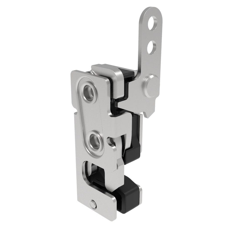 SOUTHCO Rotary Push-to-Close Latch, Small Size, Two Stage, with Integrated Bumper, In-Line Trigger, 7.2 mm Thru, Stainless Steel, Passivated [R4-10-30-205-20]