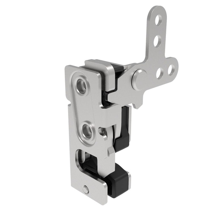 SOUTHCO Rotary Push-to-Close Latch, Small Size, Two Stage, with Integrated Bumper, 2-Point Trigger, 7.2 mm Thru, Stainless Steel, Passivated [R4-10-30-305-20]