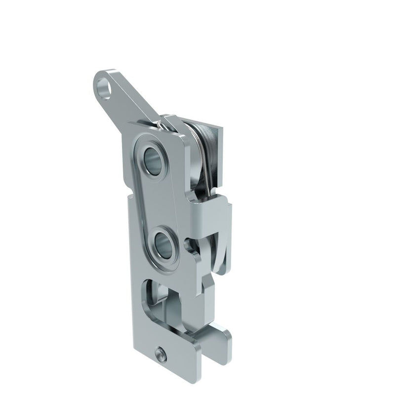 SOUTHCO Rotary Push-to-Close Latch, Small Size, Two Stage, Bottom Trigger, 7.2 mm Through Hole, Steel, Zinc Plate, Bright chromate [R4-10-30-501-10]