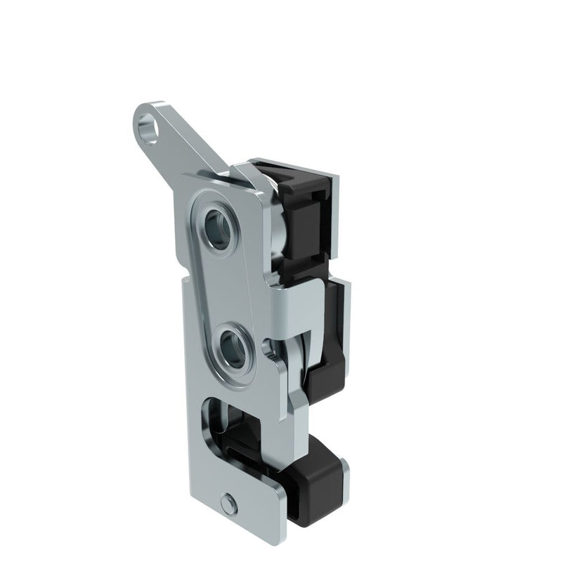 SOUTHCO Rotary Push-to-Close Latch, Small Size, Two Stage, with Integrated Bumper, Bottom Trigger, 7.2 mm Through Hole, Steel, Zinc Plate, Bright chromate [R4-10-30-505-10]