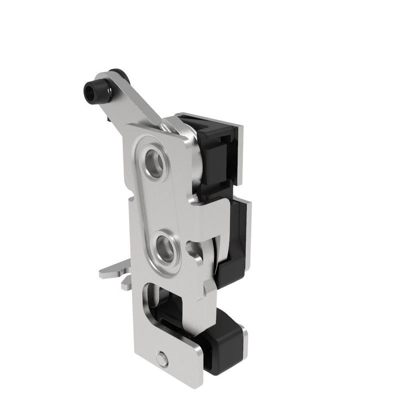 SOUTHCO Rotary Push-to-Close Latch, Small Size, Two Stage, with Integrated Bumper, Bottom Trigger, 7.2 mm Thru, Stainless Steel, Passivated [R4-10-30-506-20]