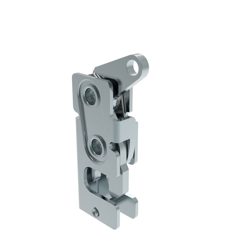 SOUTHCO Rotary Push-to-Close Latch, Small Size, Two Stage, Top Trigger, 7.2 mm Through Hole, Steel, Zinc Plate, Bright chromate [R4-10-30-601-10]