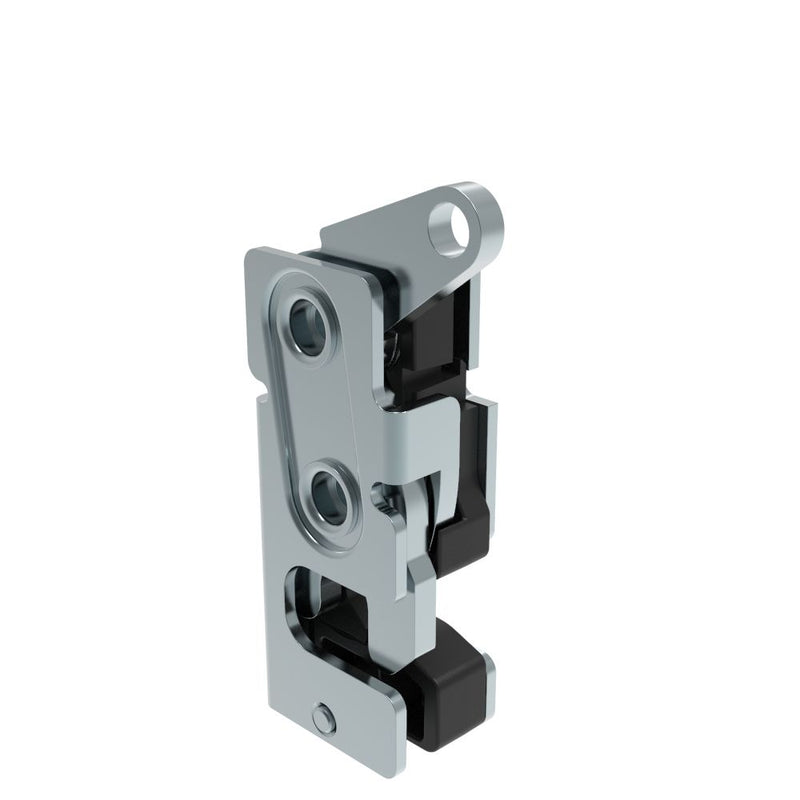 SOUTHCO Rotary Push-to-Close Latch, Small Size, Two Stage, with Integrated Bumper, Top Trigger, 7.2 mm Through Hole, Steel, Zinc Plate, Bright chromate [R4-10-30-605-10]