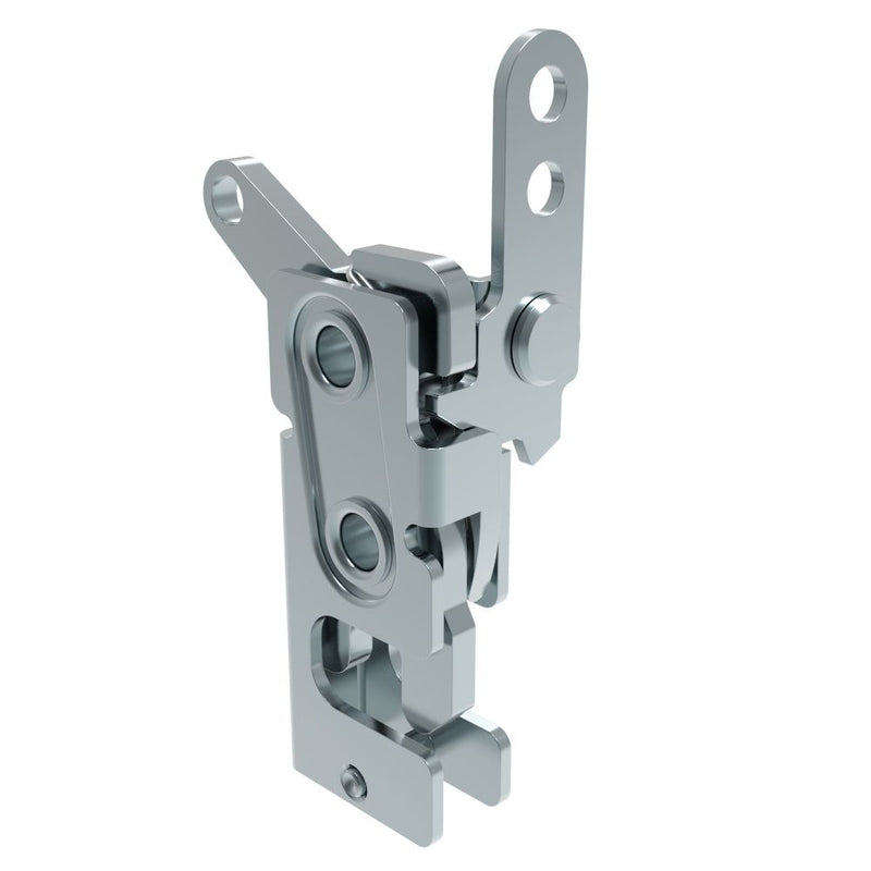 SOUTHCO Rotary Push-to-Close Latch, Small Size, Two Stage, with Standard, Dual Trigger, In-line / Bottom Trigger, 7.2 mm Thru, Steel, Zinc Plate, Bright chromate [R4-10-30-701-10]