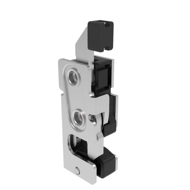 SOUTHCO Rotary Push-to-Close Latch, Small Size, Two Stage, with Integrated Bumper, Direct Trigger, 7.2 mm Thru, Stainless Steel, Passivated [R4-10-30-905-20]